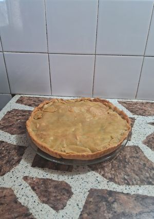 Una foto de Tarta de puerro,arvejas y zapallitos