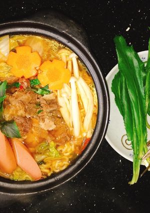 A picture of Spicy Beef Noodle Soup for Dinner.