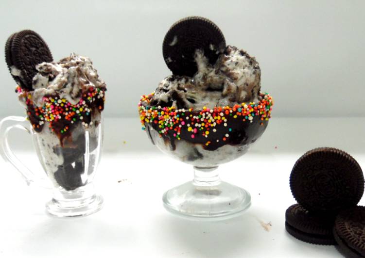 Langkah Mudah untuk mengolah Sprinkle Oreo Ice Cream 4 Bahan, Enak