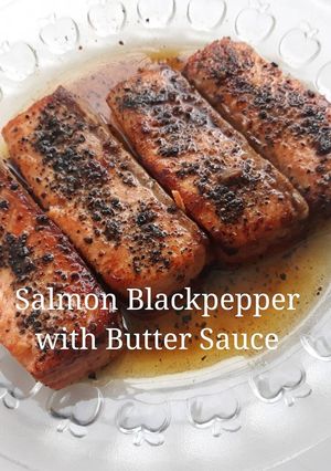 Foto resep Salmon blackpepper with butter sauce