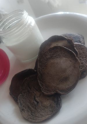 Una foto de Panqueques de Chocolate Amargo keto