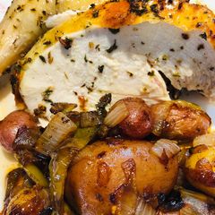 A picture of Roasted Lemon Pepper Chicken.