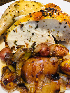 A picture of Roasted Lemon Pepper Chicken.