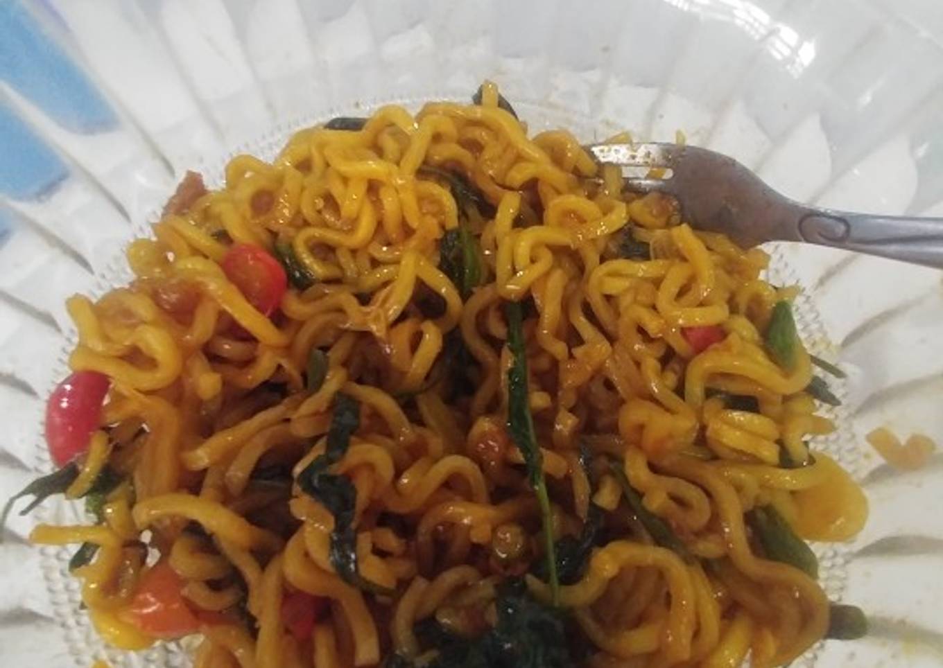 Mie goreng pedas kangkung balacan salero padang