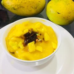 A picture of Mango phirni with paan twist.