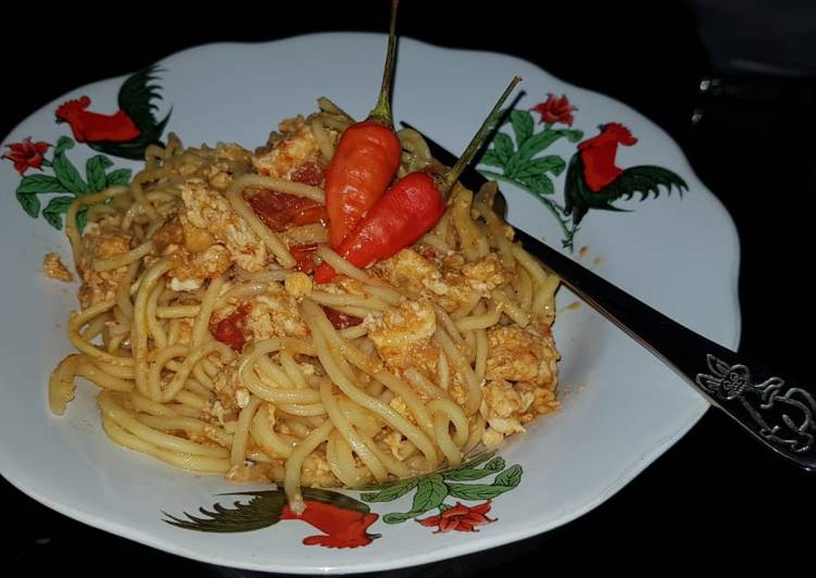 Resep Mie tomat nyemek Anti Gagal