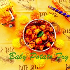 A picture of Baby Potato Fry with Curry Leaves/Navratri Recipes.