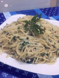 صورة لوصفة سباغيتي بالجبنه المالحة