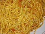 Diced plantain and spaghetti