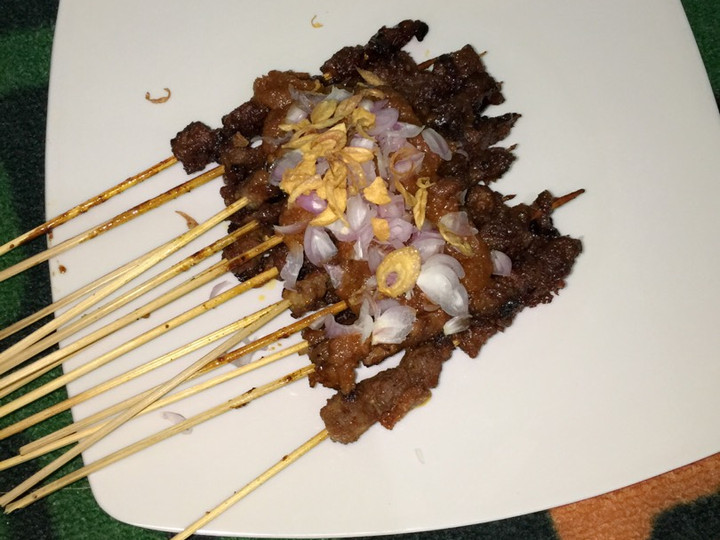 Ini dia! Resep praktis bikin Sate daging sapi bumbu kacang 👌🍢 hidangan Lebaran yang enak