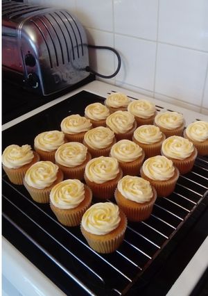 A picture of Golden syrup cupcakes.