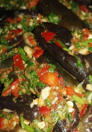 صورة لوصفة باذنجان بخلطة تحفة