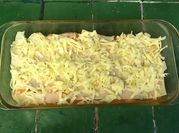 Una foto de lasagna sencilla