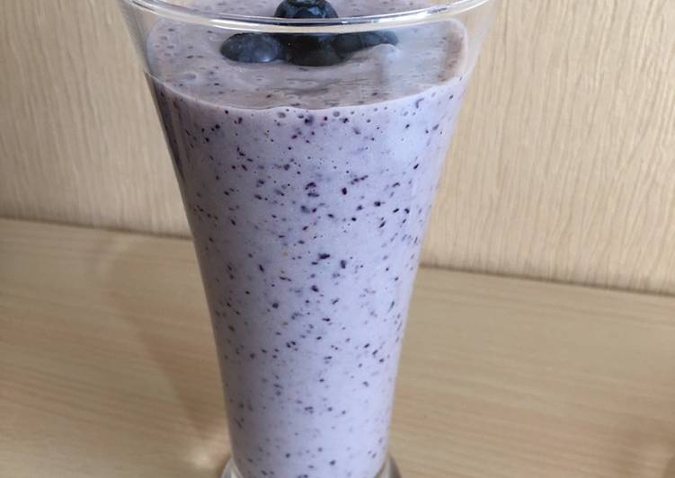 Cara ramu Blueberry Smoothie  yang Enak Banget