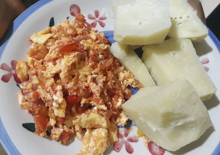Simple Way to Make Quick Boiled yam and egg sauce