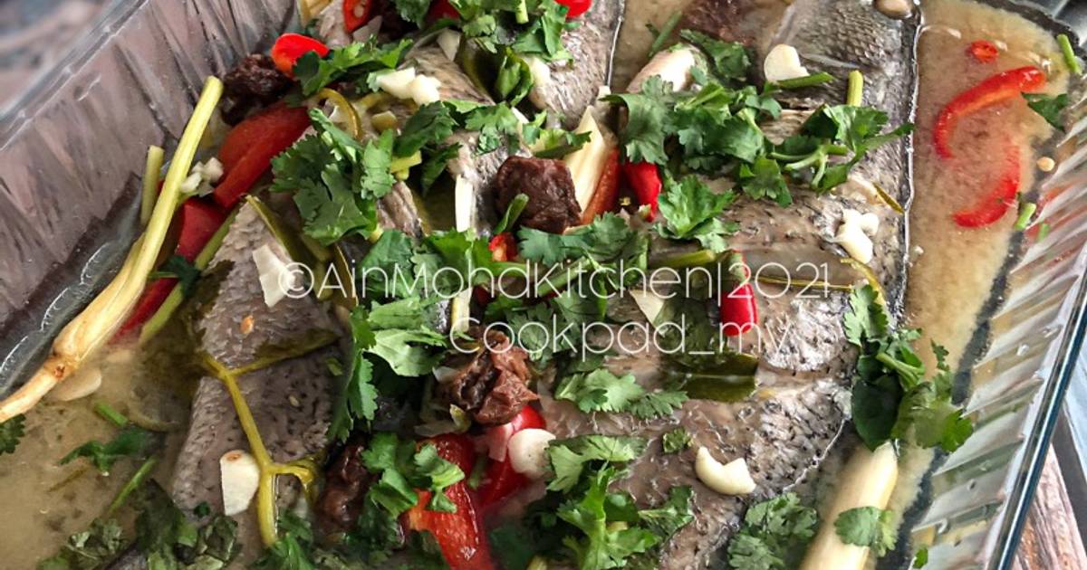 Resipi Ikan Siakap Stim Thai Asam Boi Oleh Ain Mohd Kitchen Cookpad