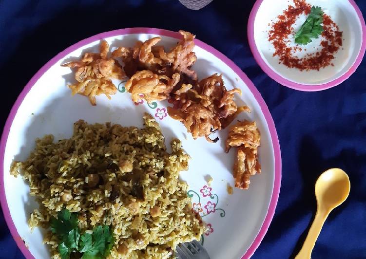 Recipe of Homemade Palak chickpea pulao