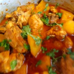 Chicken curry with potatoes A picture of Chicken curry with potatoes.
