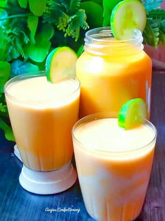 A picture of Millet and carrot drink.