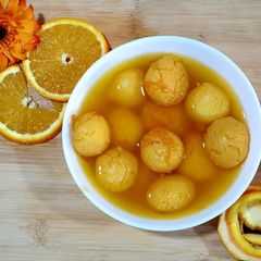 A picture of Orange Rasgulla.