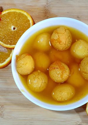 A picture of Orange Rasgulla.