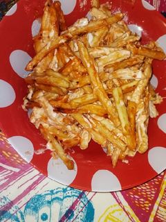 صورة لوصفة بطاطا مقليه مع صوص