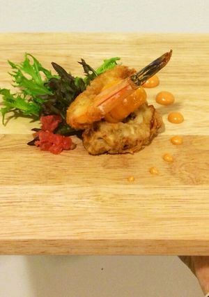 รูปของ Shrimp w/butter garlic and milky mushroom croquettes