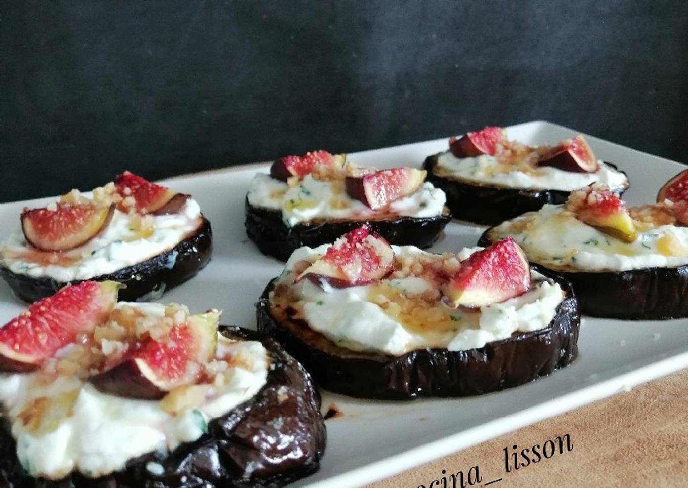 Berenjenas con ricotta e higos
