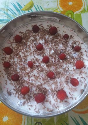 Tejszínes-tejfölös málnás recept fotója