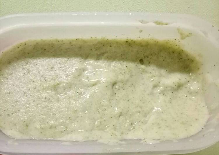 Mpasi 7 bulan Nasi tim Brokoli mix telur puyuh