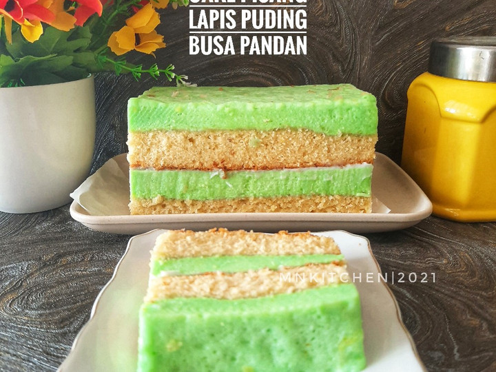 Anti Ribet, Buat Cake Pisang lapis Puding Busa Pandan Ekonomis