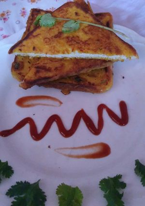 A picture of Chilli besan toast.