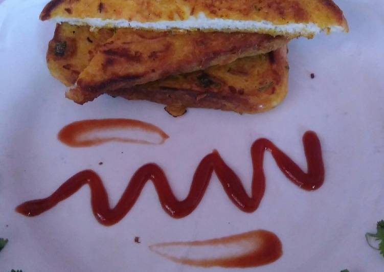 Simple Way to Prepare Vegan Chilli besan toast
