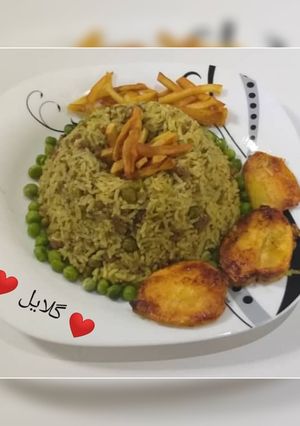 عکسی از دستور نخود پلو با گوشت (نخود فرنگی)