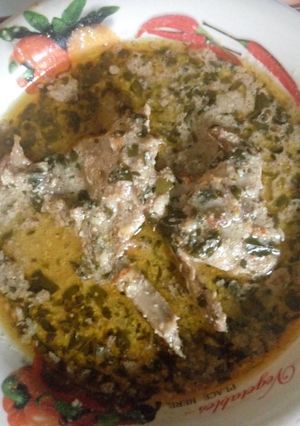 A picture of Moringa soup(miyan zogale).
