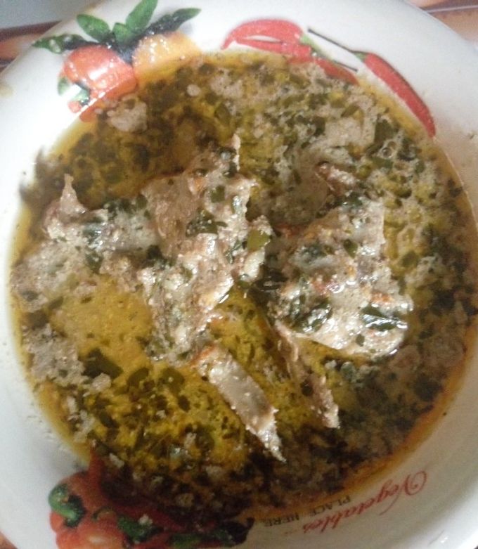 A picture of Moringa soup(miyan zogale).