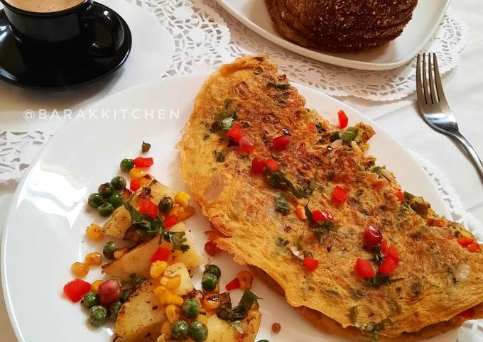 Masala Breakfast Omelette with sauted vegetable