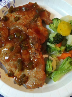 A picture of Simmered Barbecued Pepper Chops.