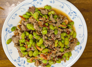 麻辣毛豆炒肉絲 的食譜成品照片