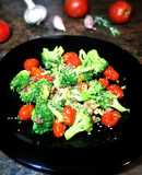 Brócoli con jamón curado y tomatitos cherrys 🥦