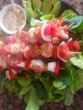 Brochettes de mariscos