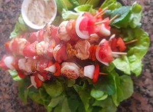 Una foto de Brochettes de mariscos