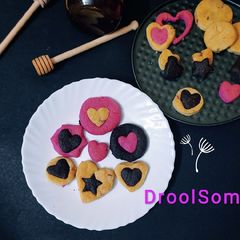 Cardamom rose cookies, vanilla tutti frutti & cocoa cookies A picture of Cardamom rose cookies, vanilla tutti frutti & cocoa cookies.