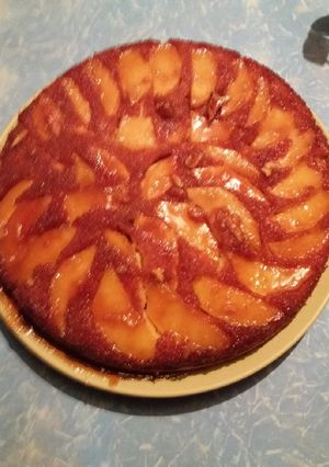 Una foto de Tarta de manzana invertida