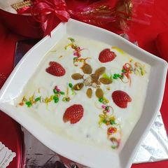 Dry fruits strawberry srikhand A picture of Dry fruits strawberry srikhand.
