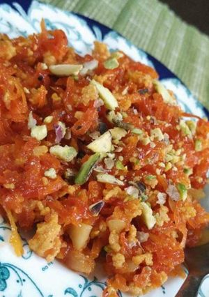 A picture of Instant microwave gajar ka halwa.