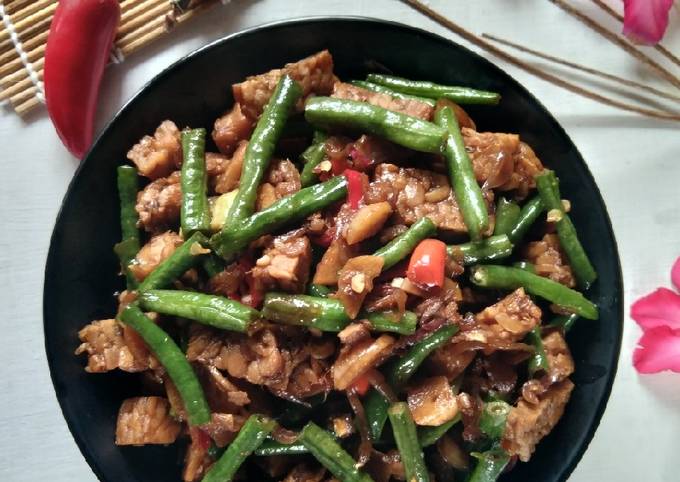 Oseng kacang panjang tempe