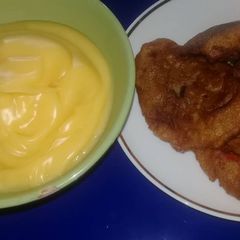 A picture of Akara with yellow pap.