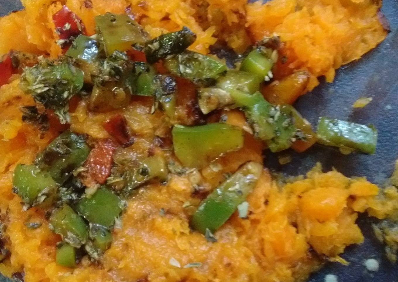 Pure de calabaza horneada al aji verde