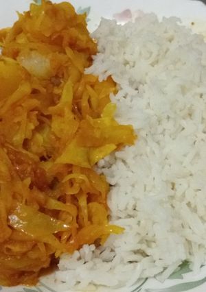 A picture of Rice with Cabbage #localfoodcontest_mombasa.